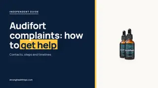 Audifort complaints: headline beside the two-bottle Audifort package photo on a navy panel with a yellow edge