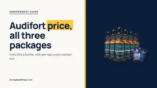 Audifort price: headline beside the six-bottle Audifort package photo with e-book covers on navy