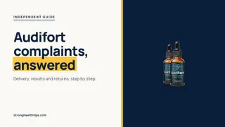 Audifort reviews and complaints: headline beside the two-bottle Audifort package photo on a navy panel with a yellow edge