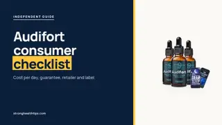 Audifort reviews consumer reports style: headline beside the three-bottle Audifort package photo on a navy panel