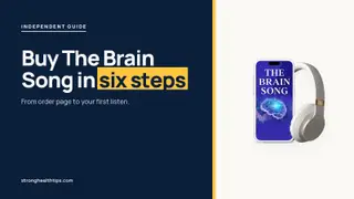 Buy The Brain Song step-by-step guide headline beside a phone showing The Brain Song audio on a navy panel