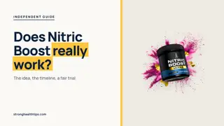 Does Nitric Boost really work: a Nitric Boost Ultra jar beside a headline about the idea, the timeline and a fair trial
