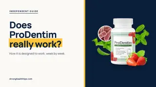Does ProDentim really work: headline beside a ProDentim bottle with strawberries and mint on a navy panel
