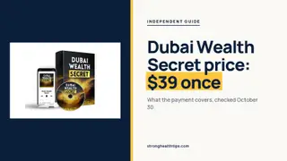 Dubai Wealth Secret price headline showing one payment of $39 beside the audio box, disc and phone on a navy and cream layout