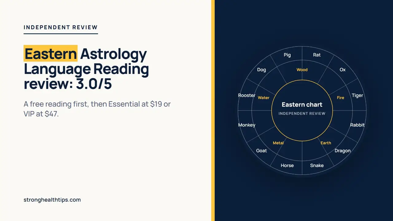 Eastern Astrology Language Reading review: a headline about the free reading and the $19
