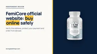 FemiCore official website buy online: the bottle on a navy panel