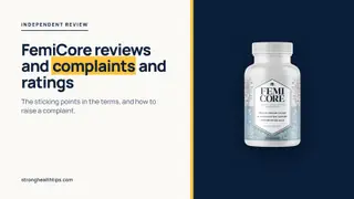 FemiCore reviews and complaints and ratings: the bottle on a navy panel