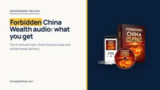 Forbidden China Wealth audio: seller's mockup of the digital audio product on a navy panel
