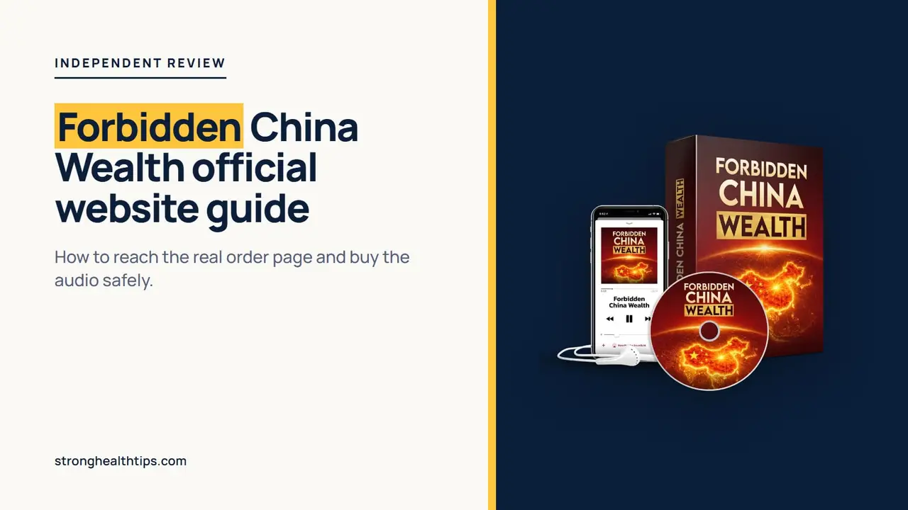 Forbidden China Wealth official website: seller's mockup on a navy panel