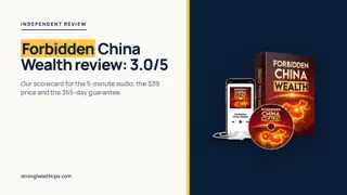 Forbidden China Wealth review: seller's mockup of the digital audio on a navy panel
