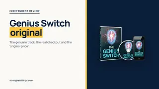 The Genius Switch original: headline about the genuine track and checkout beside a product mockup of the 8-minute audio