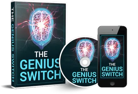 The seller's product mockup for The Genius Switch, a digital audio track (nothing is shipped)