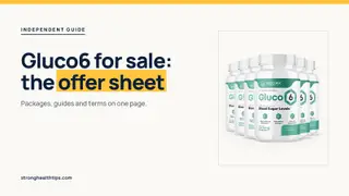 Gluco6 for sale: headline beside the six-bottle Gluco6 package on warm white with a hairline frame