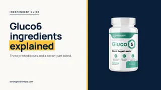 Gluco6 ingredients explained: headline beside the Gluco6 bottle on a navy panel with a yellow edge
