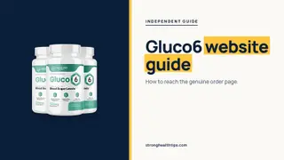 Gluco6 official website: headline beside the three-bottle Gluco6 package on a navy panel with a yellow edge