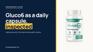 Gluco6 supplement reviews: headline beside the Gluco6 bottle on a navy panel with a yellow edge
