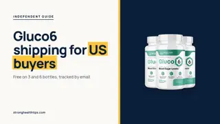 Gluco6 USA: headline beside the three-bottle Gluco6 package on a navy panel with a yellow edge