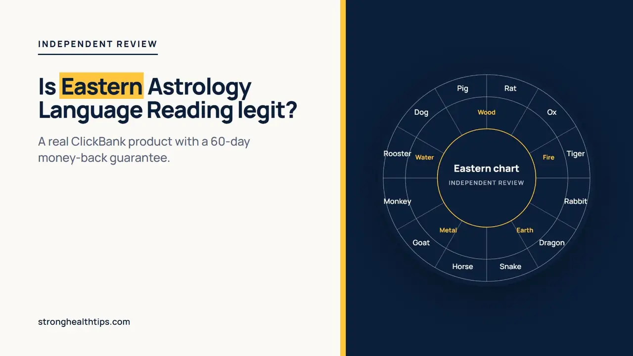 Is Eastern Astrology Language Reading legit: a headline about a real ClickBank product with a 60-day guarantee