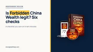Is Forbidden China Wealth legit: seller's mockup of the digital audio on a navy panel