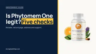 Is Phytomem One a scam or legit: checklist headline beside a Phytomem One bottle on a navy panel with a yellow edge
