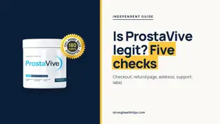 Is ProstaVive legit: headline beside a ProstaVive tub on a navy panel with a yellow edge