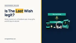 Is The Last Wish legit: a headline about what checks out beside the seller's mockup of digital recordings on a navy panel