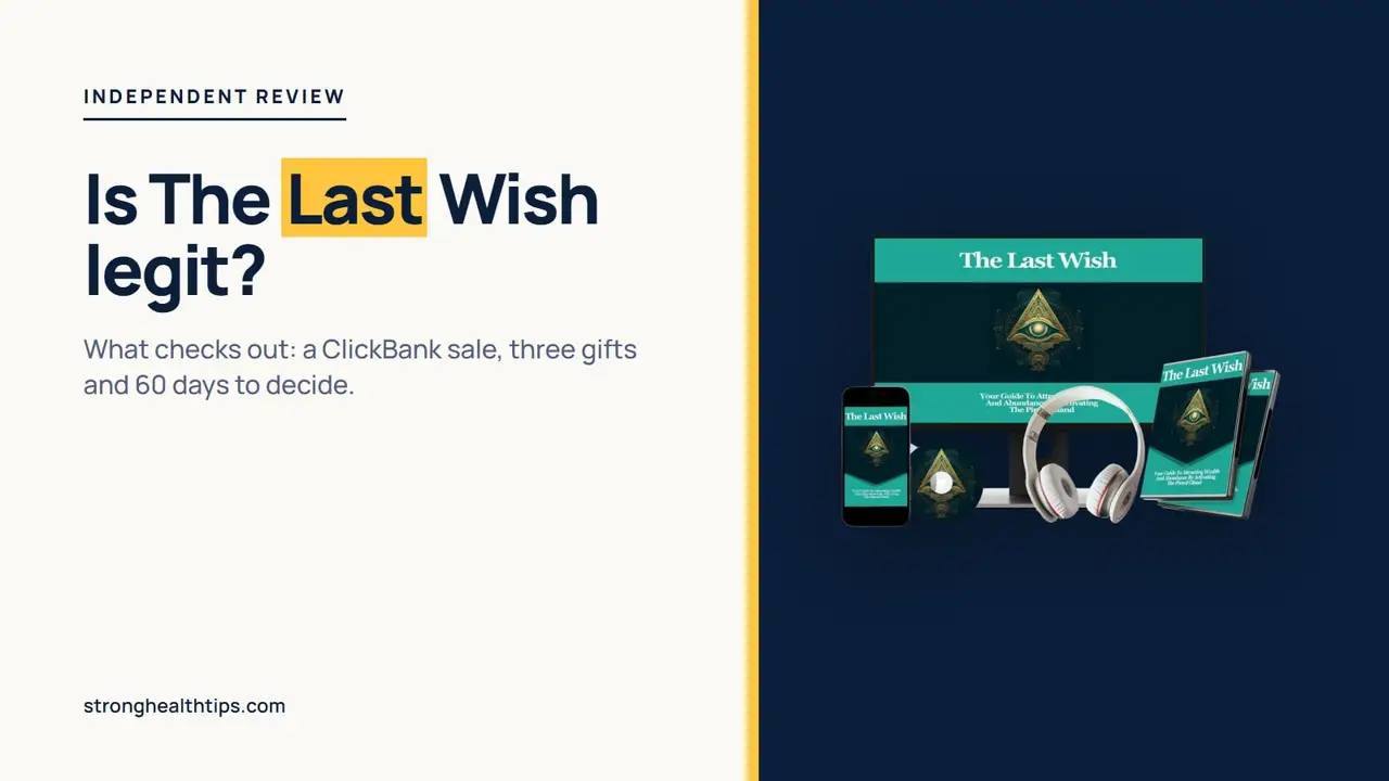 Is The Last Wish legit: a headline about what checks out beside the seller's mockup of digital recordings on a navy panel