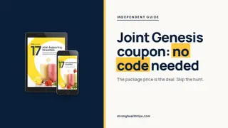 Joint Genesis coupon: headline beside the three-bottle Joint Genesis package on warm white with a hairline frame