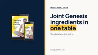 Joint Genesis ingredients list: headline beside the Joint Genesis bottle on warm white with a hairline frame