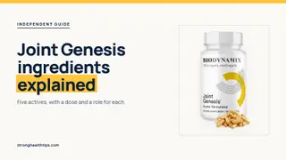 Joint Genesis ingredients explained: headline beside the Joint Genesis bottle on a navy panel with a yellow edge