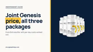 Joint Genesis price: headline beside the six-bottle Joint Genesis package on a navy panel with a yellow edge