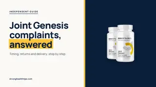 Joint Genesis reviews and complaints: headline beside the two-bottle Joint Genesis package on a navy panel