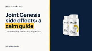 Joint Genesis side effects: headline beside the Joint Genesis bottle on warm white with a yellow top bar