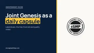 Joint Genesis supplement reviews: headline beside the Joint Genesis bottle and cGMP seal on warm white