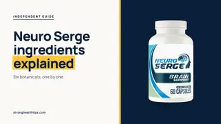 Neuro Serge ingredients explained: headline beside a Neuro Serge bottle on a navy panel with a yellow edge