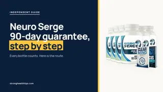 Neuro Serge money-back guarantee: headline beside the six-bottle Neuro Serge package on warm white with a yellow top bar