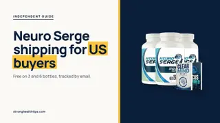 Neuro Serge USA: headline beside the three-bottle Neuro Serge package on warm white with a yellow top bar