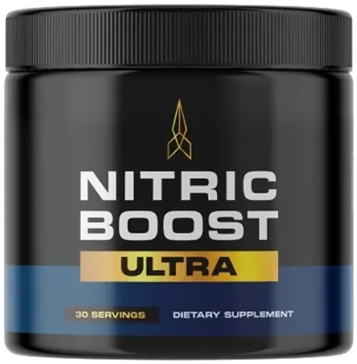 Nitric Boost jar, 30 servings, dietary supplement powder, front of the label