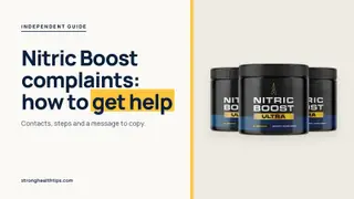 Nitric Boost complaints guide: a Nitric Boost Ultra jar beside a headline about fixing order, delivery or refund issues