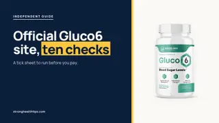 Official Gluco6 site: headline beside the Gluco6 bottle on warm white with a hairline frame
