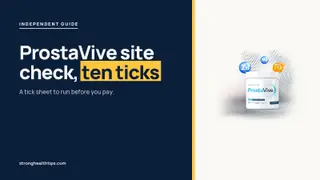 Official ProstaVive site checklist: headline beside a ProstaVive tub on a navy panel with a yellow edge