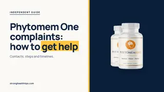Phytomem One complaints: how to get help headline beside the three-bottle Phytomem One package on a navy panel