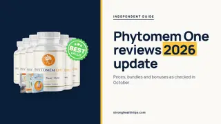 Phytomem One reviews 2026: update headline beside the six-bottle Phytomem One package photo on navy