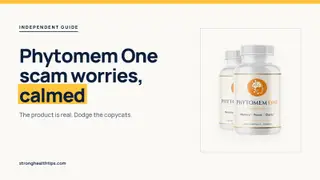 Phytomem One scam worries: headline beside the two-bottle Phytomem One package photo on a navy panel