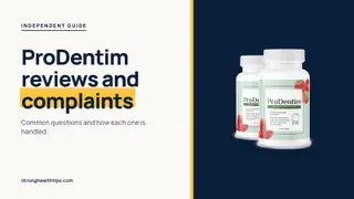 ProDentim reviews and complaints: headline beside a two-bottle ProDentim package photo on a navy panel