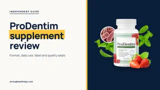 ProDentim supplement reviews: headline beside a ProDentim bottle label reading Advanced Oral Probiotics on a navy panel