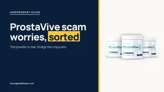 ProstaVive scam worries: headline beside a ProstaVive tub on a warm white panel with a yellow bar