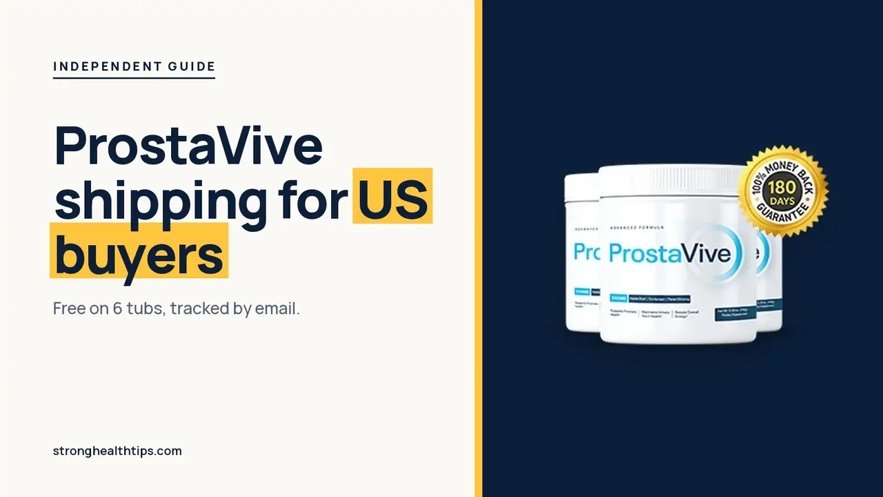 ProstaVive USA: headline beside the three-tub ProstaVive package on a warm white panel with a yellow bar