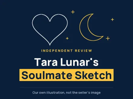 Our own illustration, not the seller's image: a line-drawn heart and crescent moon with the product name