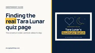 Tara Lunar Soulmate Sketch official website guide headline beside a navy and yellow heart and moon graphic